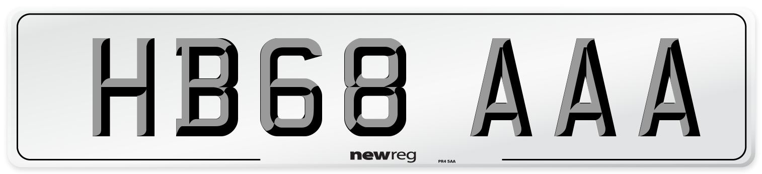 HB68 AAA Number Plate from New Reg